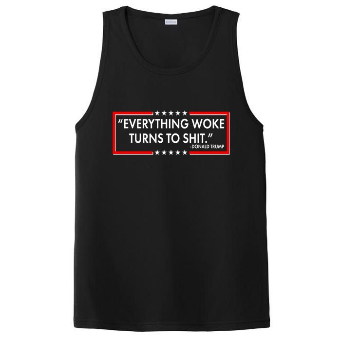 Funny Trump Everything Woke Turns To Shit PosiCharge Competitor Tank