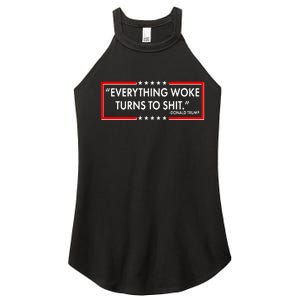 Funny Trump Everything Woke Turns To Shit Women’s Perfect Tri Rocker Tank