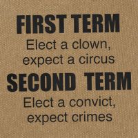First Term Elect A Clown Expect A Circus Second Term Elect A Convict Expect Cri Cotton Canvas Backpack