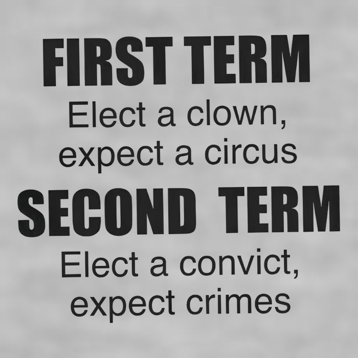 First Term Elect A Clown Expect A Circus Second Term Elect A Convict Expect Cri Ladies PosiCharge Tri-Blend Wicking Tank
