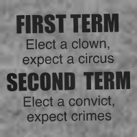 First Term Elect A Clown Expect A Circus Second Term Elect A Convict Expect Cri 7-Panel Snapback Hat