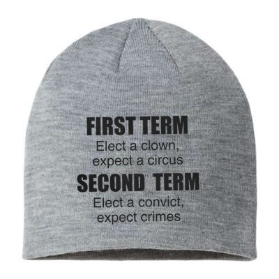 First Term Elect A Clown Expect A Circus Second Term Elect A Convict Expect Cri Sustainable Beanie