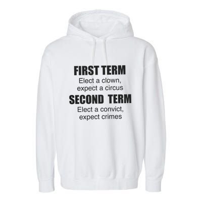 First Term Elect A Clown Expect A Circus Second Term Elect A Convict Expect Cri Garment-Dyed Fleece Hoodie
