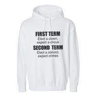 First Term Elect A Clown Expect A Circus Second Term Elect A Convict Expect Cri Garment-Dyed Fleece Hoodie