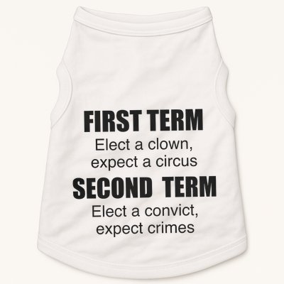First Term Elect A Clown Expect A Circus Second Term Elect A Convict Expect Cri Doggie Tank