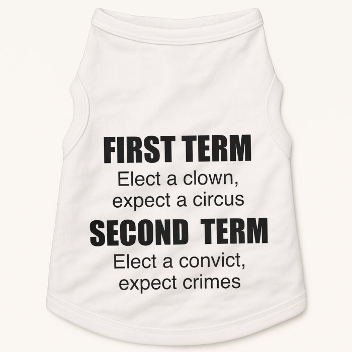 First Term Elect A Clown Expect A Circus Second Term Elect A Convict Expect Cri Doggie Tank