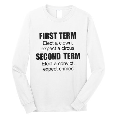 First Term Elect A Clown Expect A Circus Second Term Elect A Convict Expect Cri Long Sleeve Shirt
