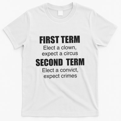 First Term Elect A Clown Expect A Circus Second Term Elect A Convict Expect Cri T-Shirt