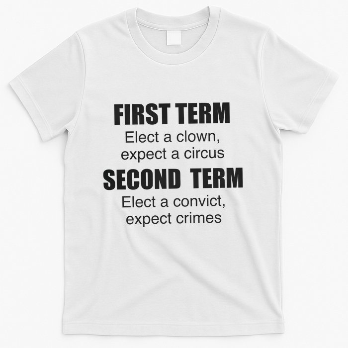 First Term Elect A Clown Expect A Circus Second Term Elect A Convict Expect Cri T-Shirt