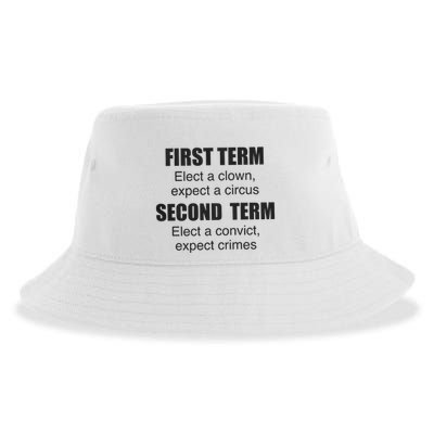 First Term Elect A Clown Expect A Circus Second Term Elect A Convict Expect Cri Sustainable Bucket Hat