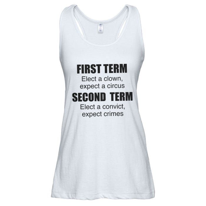 First Term Elect A Clown Expect A Circus Second Term Elect A Convict Expect Cri Ladies Essential Flowy Tank