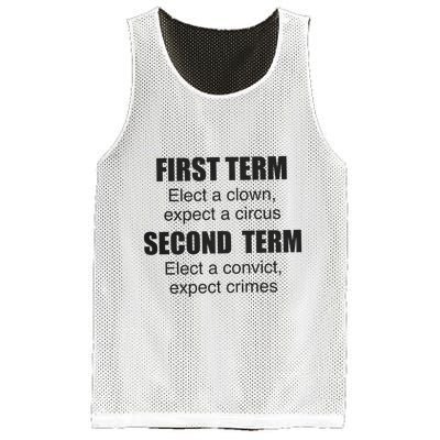 First Term Elect A Clown Expect A Circus Second Term Elect A Convict Expect Cri Mesh Reversible Basketball Jersey Tank