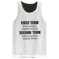 First Term Elect A Clown Expect A Circus Second Term Elect A Convict Expect Cri Mesh Reversible Basketball Jersey Tank