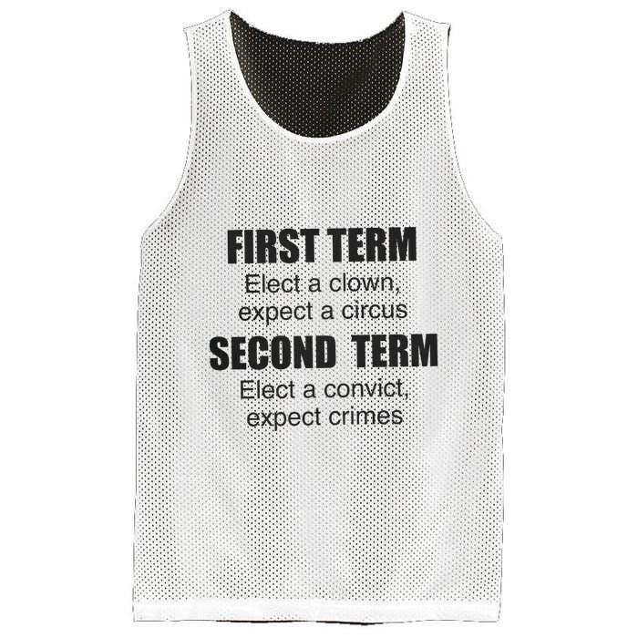 First Term Elect A Clown Expect A Circus Second Term Elect A Convict Expect Cri Mesh Reversible Basketball Jersey Tank