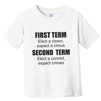First Term Elect A Clown Expect A Circus Second Term Elect A Convict Expect Cri Toddler T-Shirt
