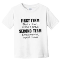 First Term Elect A Clown Expect A Circus Second Term Elect A Convict Expect Cri Toddler T-Shirt