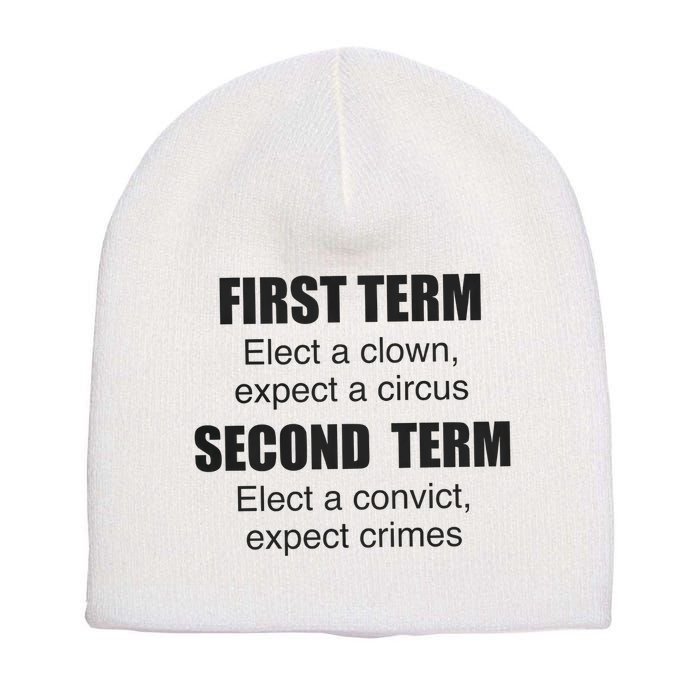 First Term Elect A Clown Expect A Circus Second Term Elect A Convict Expect Cri Short Acrylic Beanie