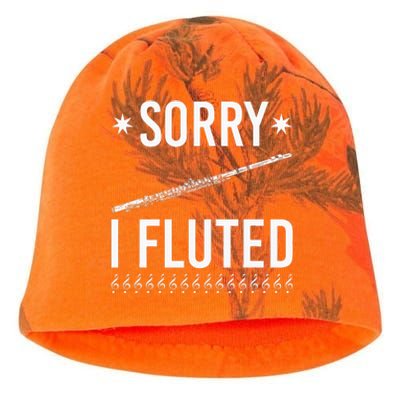 Funny Transverse Flute Intrument Sorry I Fluted Flutist Kati - Camo Knit Beanie