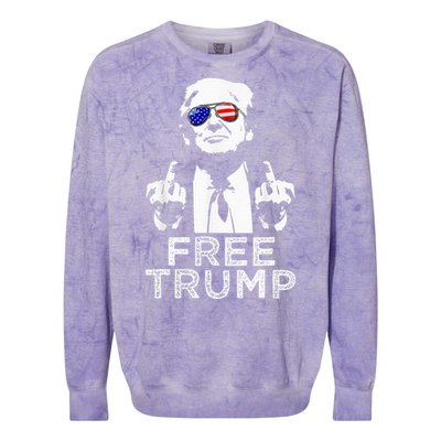 Free Trump Free Donald Trump 2024 Colorblast Crewneck Sweatshirt