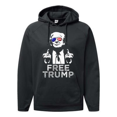 Free Trump Free Donald Trump 2024 Performance Fleece Hoodie