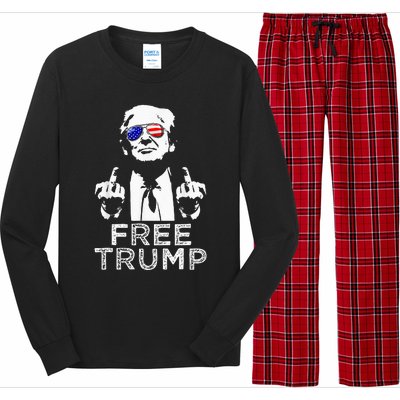 Free Trump Free Donald Trump 2024 Long Sleeve Pajama Set