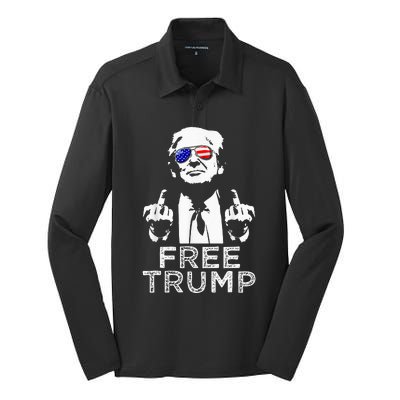 Free Trump Free Donald Trump 2024 Silk Touch Performance Long Sleeve Polo