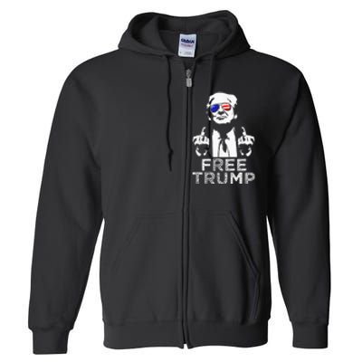 Free Trump Free Donald Trump 2024 Full Zip Hoodie