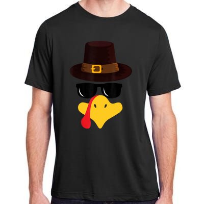 Funny Turkey Face Matching Family Thanksgiving Pilgrim Party Adult ChromaSoft Performance T-Shirt