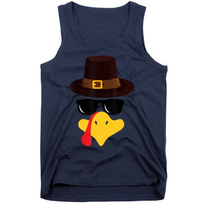 Funny Turkey Face Matching Family Thanksgiving Pilgrim Party Tank Top