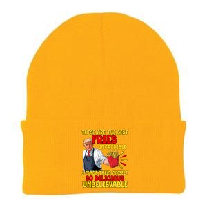 Funny Trump Fast Food Humor Fries Election 2024 Burgers Knit Cap Winter Beanie