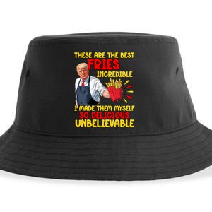 Funny Trump Fast Food Humor Fries Election 2024 Burgers Sustainable Bucket Hat