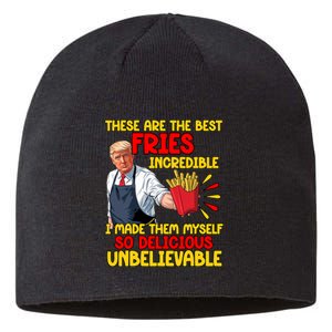 Funny Trump Fast Food Humor Fries Election 2024 Burgers Sustainable Beanie