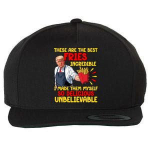 Funny Trump Fast Food Humor Fries Election 2024 Burgers Wool Snapback Cap