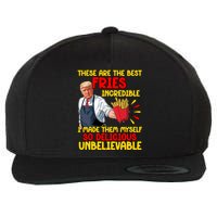 Funny Trump Fast Food Humor Fries Election 2024 Burgers Wool Snapback Cap