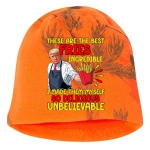 Funny Trump Fast Food Humor Fries Election 2024 Burgers Kati - Camo Knit Beanie