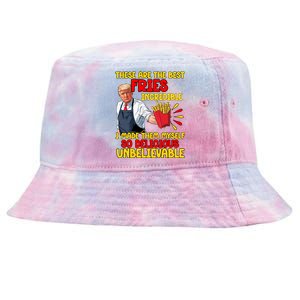 Funny Trump Fast Food Humor Fries Election 2024 Burgers Tie-Dyed Bucket Hat