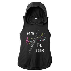 Fear The Flutes Flute Player Flutist Marching Band Music Ladies PosiCharge Tri-Blend Wicking Draft Hoodie Tank