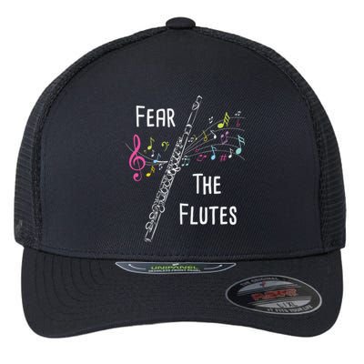 Fear The Flutes Flute Player Flutist Marching Band Music Flexfit Unipanel Trucker Cap