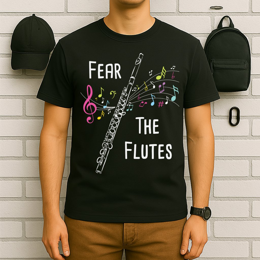 Fear The Flutes Flute Player Flutist Marching Band Music T-Shirt