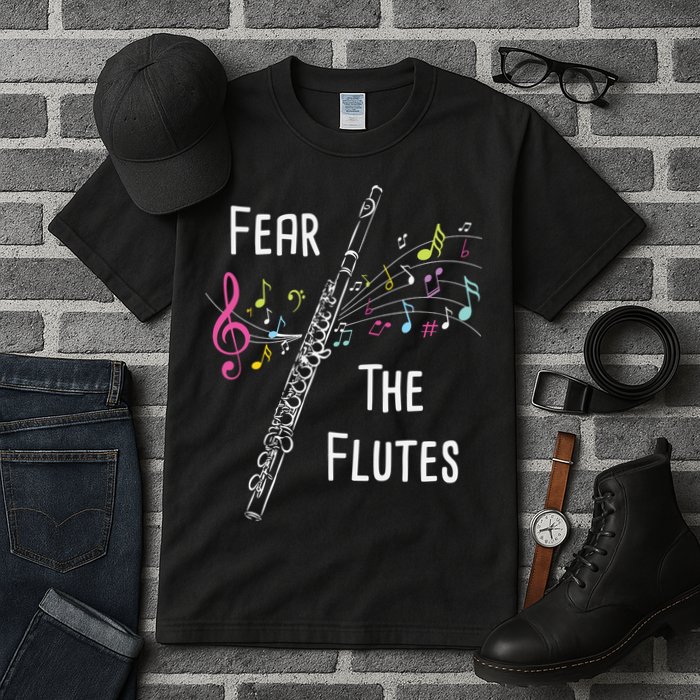 Fear The Flutes Flute Player Flutist Marching Band Music Tall T-Shirt