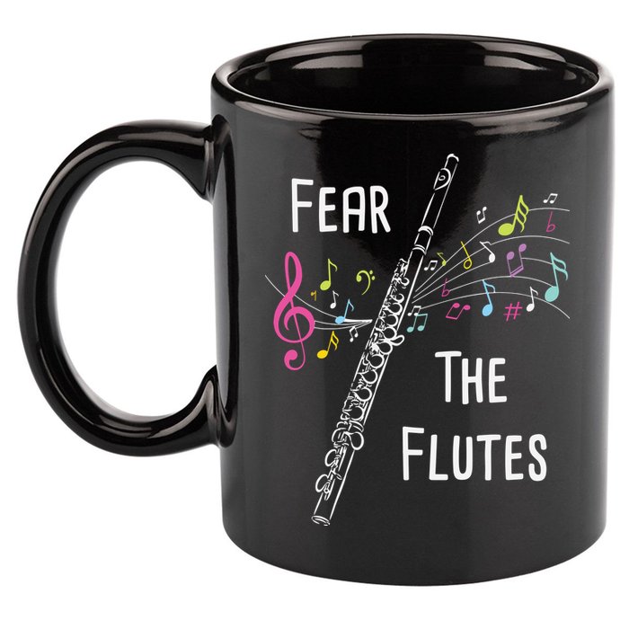 Fear The Flutes Flute Player Flutist Marching Band Music 11oz C Handle Ceramic Mug