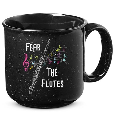 Fear The Flutes Flute Player Flutist Marching Band Music 15oz Campfire Ceramic Mug