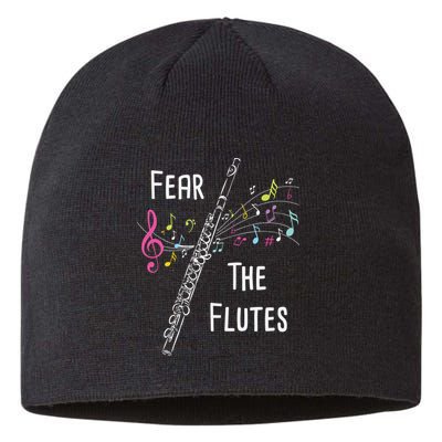 Fear The Flutes Flute Player Flutist Marching Band Music Sustainable Beanie