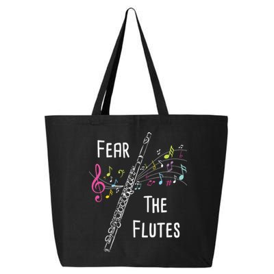 Fear The Flutes Flute Player Flutist Marching Band Music 25L Jumbo Tote