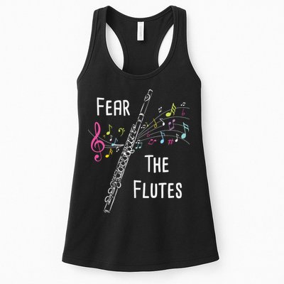 Fear The Flutes Flute Player Flutist Marching Band Music Womens Tank Top