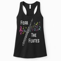 Fear The Flutes Flute Player Flutist Marching Band Music Womens Tank Top