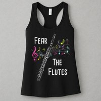 Fear The Flutes Flute Player Flutist Marching Band Music Womens Tank Top