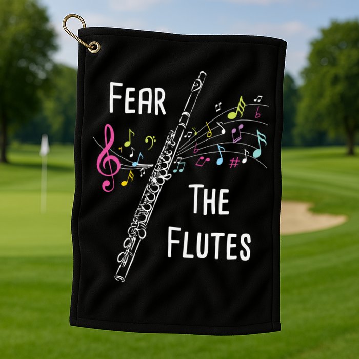 Fear The Flutes Flute Player Flutist Marching Band Music Golf Towel