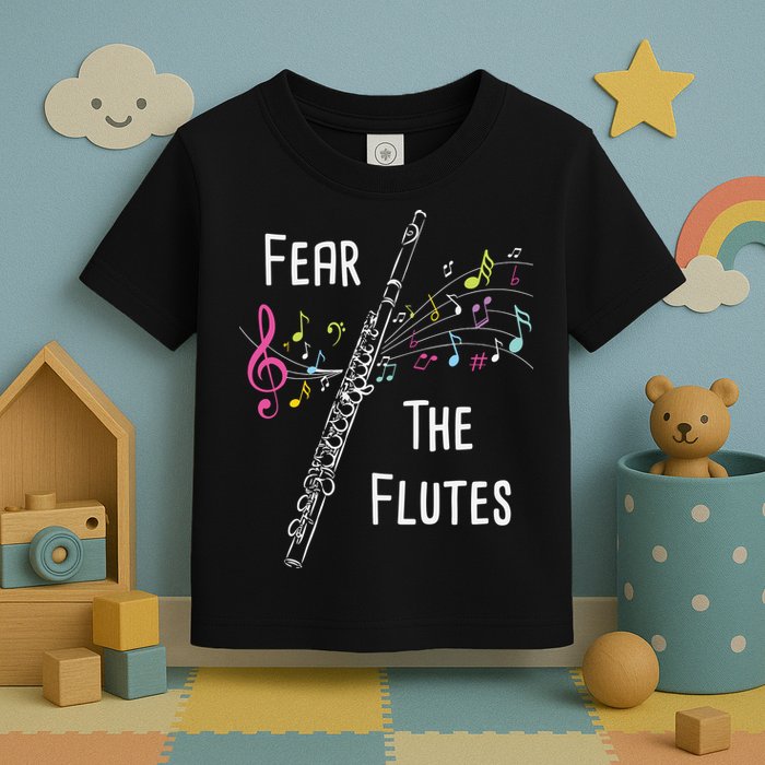 Fear The Flutes Flute Player Flutist Marching Band Music Toddler T-Shirt