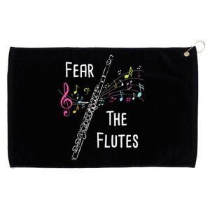 Fear The Flutes Flute Player Flutist Marching Band Music Grommeted Golf Towel